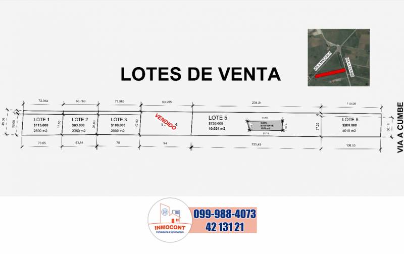 T254 Lotes de venta disponibles Frente a vía principal Sector Tarqui